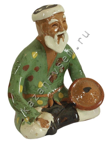 Фигурка из глины: «Сидящий узбек с лавашом», фото